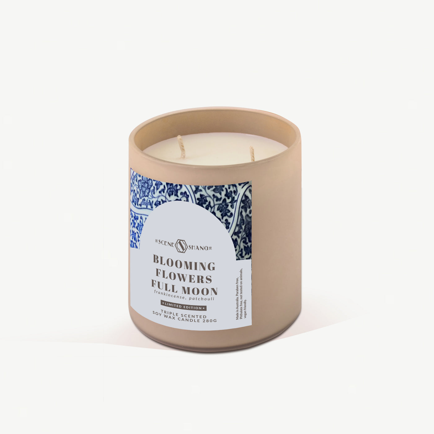 [LIMITED EDITION] BLOOMING FLOWERS FULL MOON Triple Scented Soy Wax Candle (Frankincense, Patchouli)