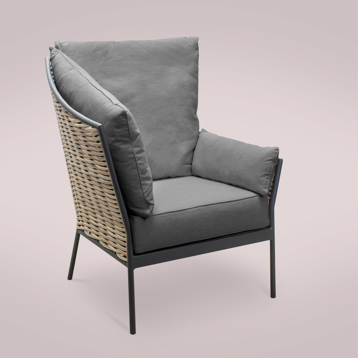 YANG High Low Armchair - Right - Wheat & Dark Grey (Floor Model)