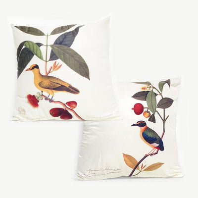 Qua - William Farquhar Cushion Cover (Birds), Set of 2
