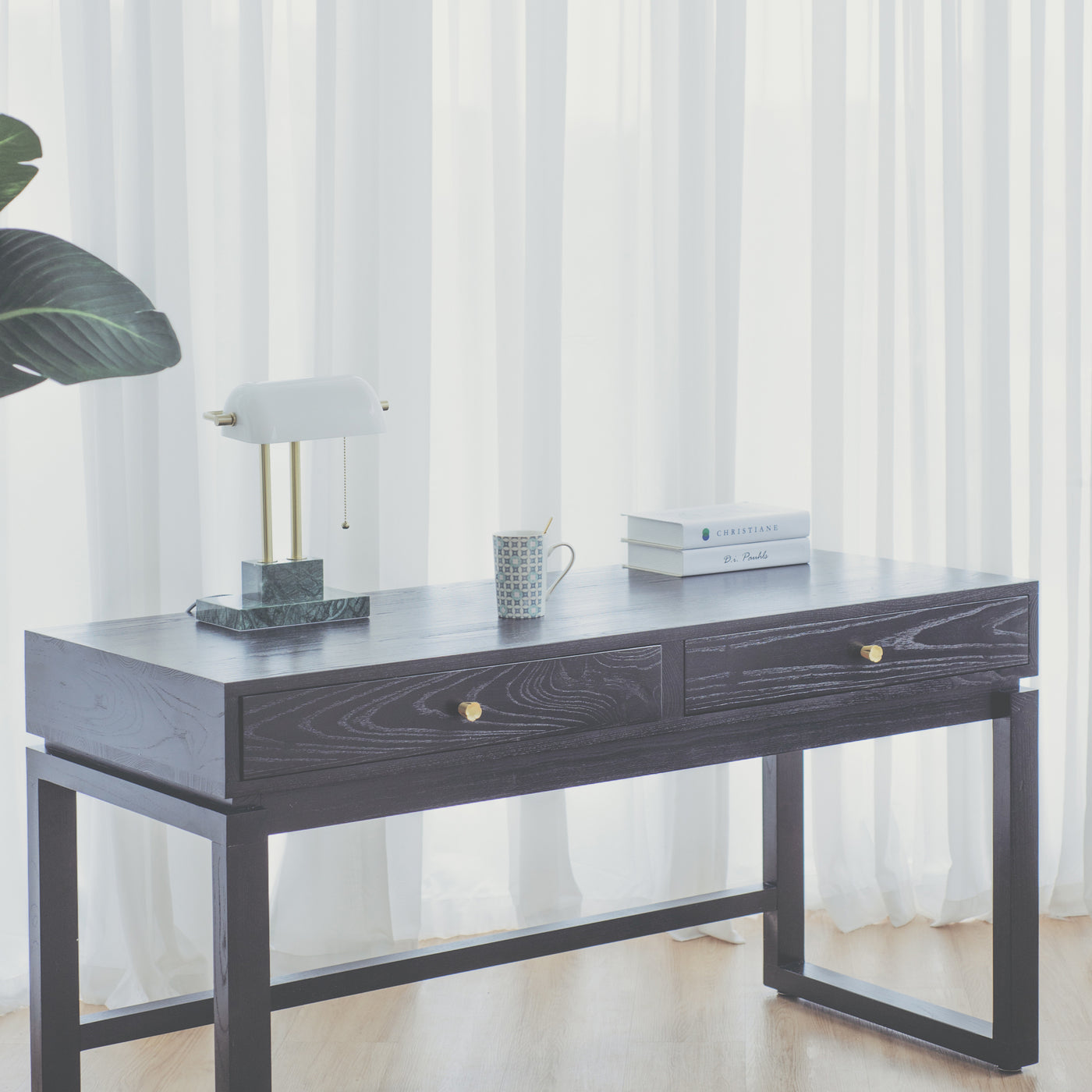 KIAN Old Elm Wood Desk - Midnight