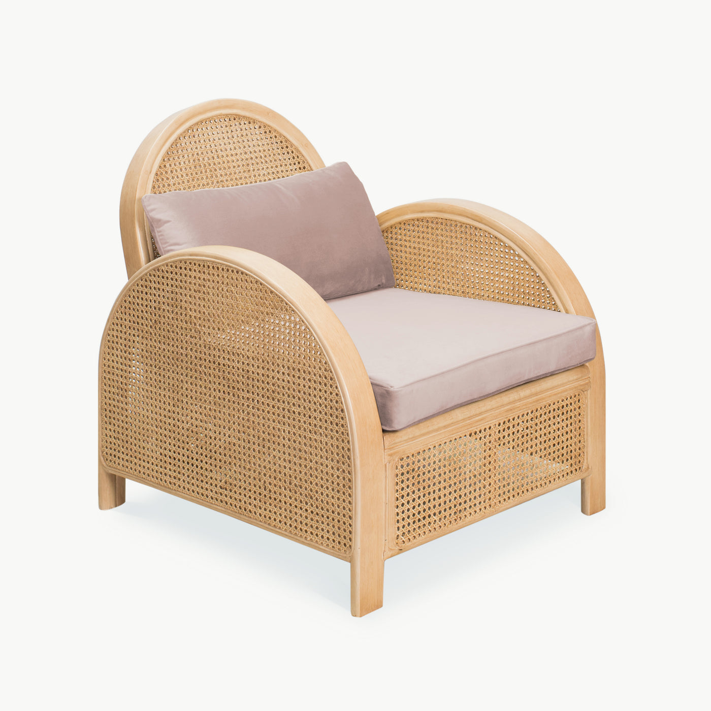 THE BOTANIST Cane Chair - Dusty Pink