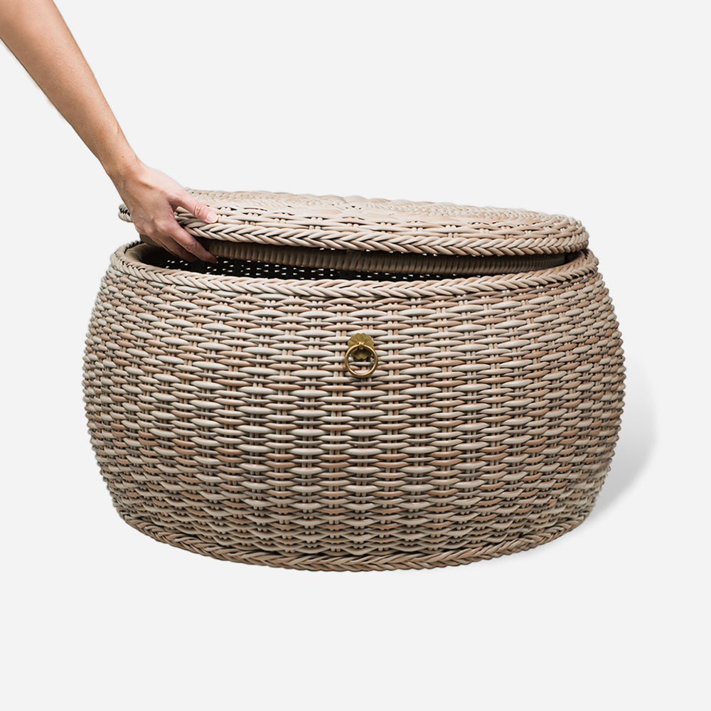 WEAVE Weatherproof Pouf with Storage - Tri Colour (Large)