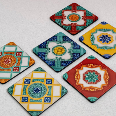 Qua - Ivory Nyonya Coasters, Set of 6
